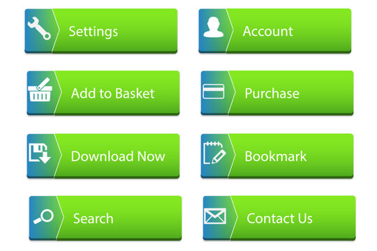 Set of trendy action button for web, mobile app.Template navigation button menu.Gradient icon for shop, game, banner.vector