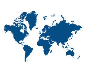 Obraz premium World Map Outline with Minimalist Blue Vector Design