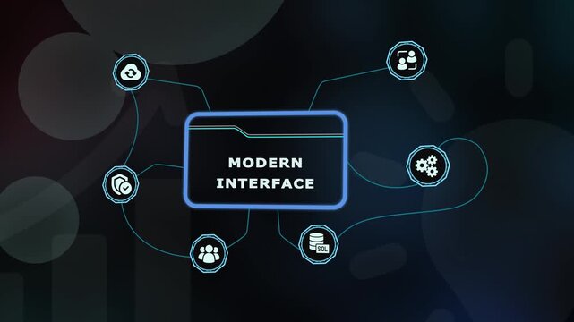 Sleek modern interface design for mobile applications featuring glowing blue elements and interactive buttons