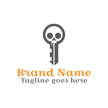 Skull key logo. Fully Vector EPS file. CMYK color mode. Editable color. Easy to download.