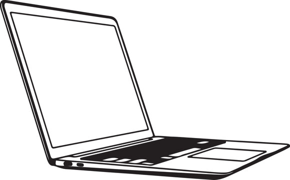 "Open laptop vector illustration symbolizing modern technology and digital communication"