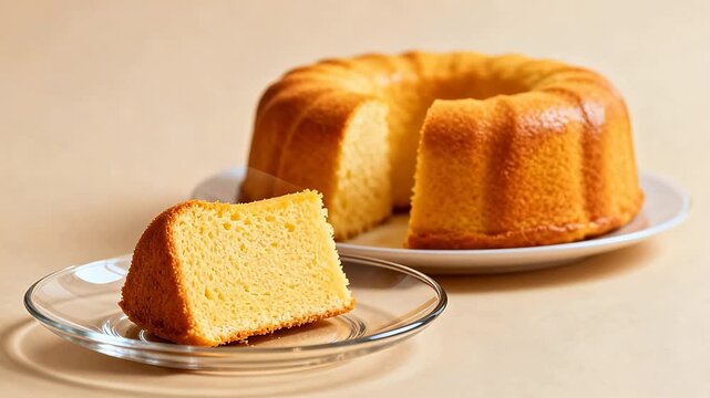 Sliced bundt cake on plates