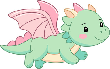 Obraz premium Cute Baby Dragon Fantasy Character