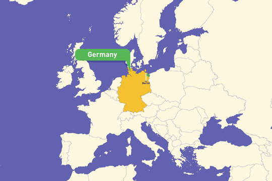 Highlighted infographic map illustration of Guernsey, ideal for education, travel guides, and geography presentations.