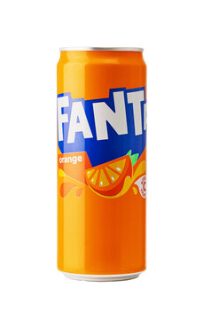 Fanta orange soda can refreshing citrus beverage