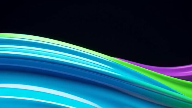 Vibrant colorful wavy abstract background with neon hues and black space