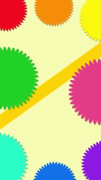 Shapes background motion with wiggled abstract circles  vertical animation