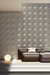 Obraz premium Large luxury modern bright interiors Living room mockup illustration 3D rendering Generated Color Image