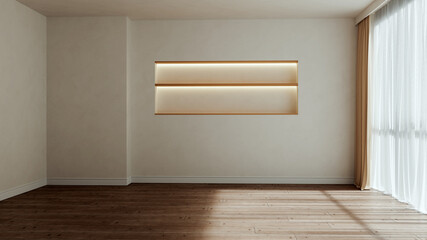 Naklejka premium Large luxury modern bright interiors Living room mockup illustration 3D rendering Generated Color Image