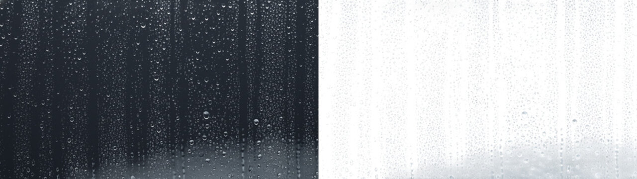 Water drops rainy window humidity fog dew wetglass surface overlay PNG transparent background