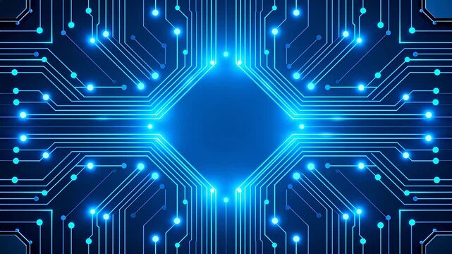 Blue glowing circuit board pattern