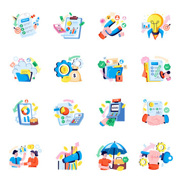 Set of Startup Flat Illustrations 