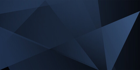 Fototapeta premium Modern black blue abstract background. Minimal. Color gradient. Dark. Web banner. Geometric shape. 3d effect. Lines stripes triangles.