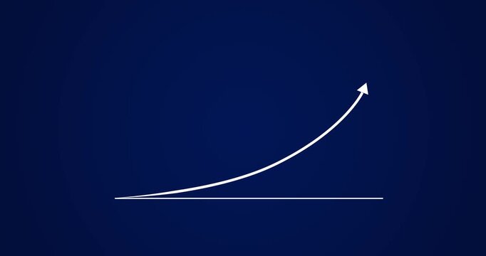 Arrow Rising Transparent Channel Business Growth graph. Arrow rising transparent channel, business growth chart icon animation