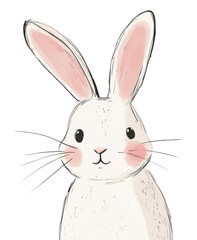 Obraz premium PNG Cute bunny animal art illustration.