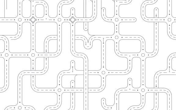 Gray road map pattern on white background transportation infrastructure route