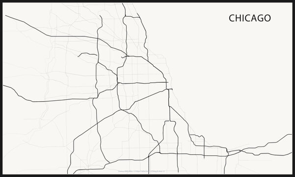 Chicago Road Network ? Ink Cartographic Line Art