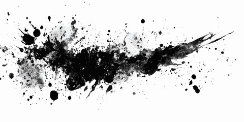 Obraz premium A detailed close-up view of a black ink splatter with intricate patterns and textures.
