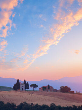 talian Landscape Tuscan Countryside Slow Travel Rural Sunset Scene