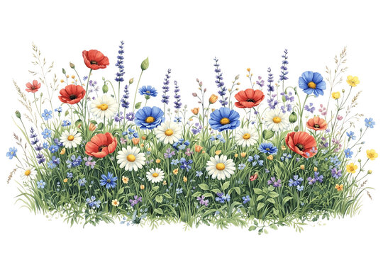 Wildflower meadow with daisies