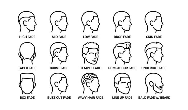 Male hairstyles: fade, buzz, pompadour, and more