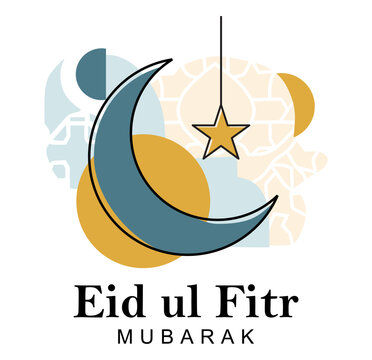 Eid ul fitr mubarak vector art illustration Abstract vector logo design 