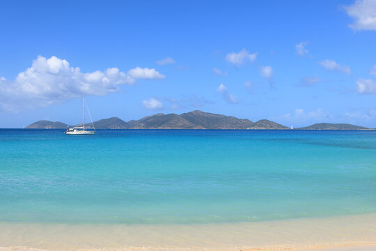 British Virgin Islands. Smuggler's Cove beach on Tortola.Tortola is the largest of the British Virgin Islands in the Caribbean.