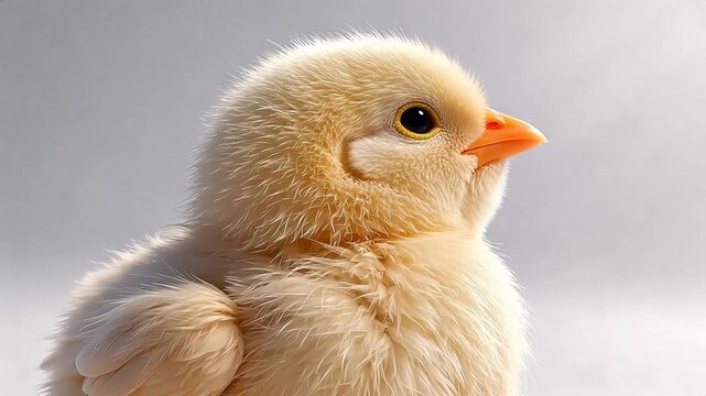 Closeup of a fluffy baby chick