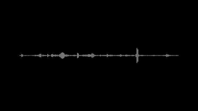 White audio waveform spectrum animation.