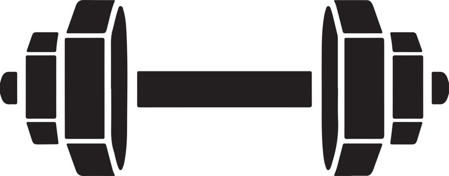 Dumbbell icon for gym fitness weightlifting bodybuilding powerlifting training exercise equipment silhouette vector design