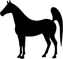 Fototapeta premium Arabian Horse Silhouette – Flat Vector Plotter Cut File