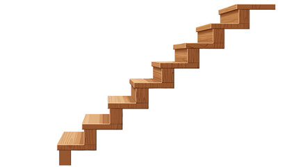 Fototapeta premium Brown Wooden Staircase Steps.