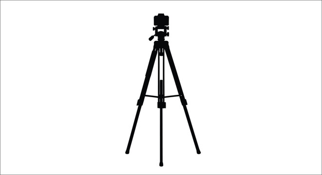 Black camera on a tripod a detailed photographic setup silhouette