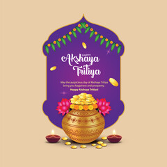 Obraz premium happy Akshaya Tritiya of India. abstract vector illustration design