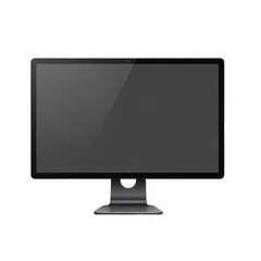Fototapeta premium A black computer monitor with a flat screen isolated on transparent background