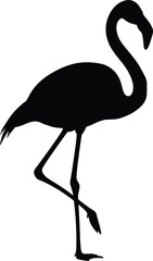 Obraz premium Flamingo Silhouette Illustration Vector Featuring Elegant One-Leg Pose, Bird Symbol, and Marketplace Success for Creative Projects