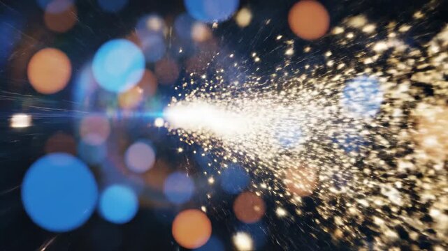 Abstract Light Particles and Bokeh Background Loop.