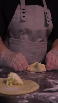 We prepare traditional dumplings with stuffing.