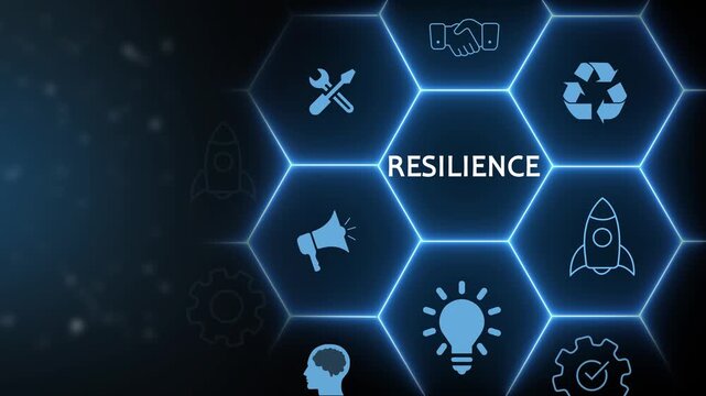 Resilience business for sustainable and inclusive growth concept. The ability to deal with adversity, continously adapt and accelerate disruptions, crises. Build resillience concept.