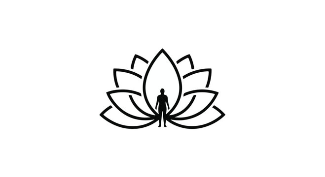 yoga meditation lotus flower logo