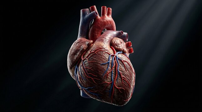 Realistic 3D Medical Animation of Human Heart Beating - Anatomical &Eacute;corch&eacute; Style - Macro
