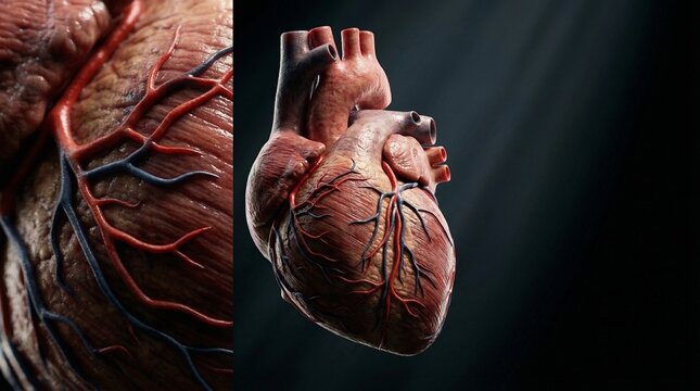 Realistic 3D Medical Animation of Human Heart Beating - Anatomical &Eacute;corch&eacute; Style - Macro