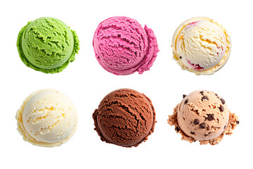 Naklejka premium ice cream dessert isolated on a transparent white background. Top view