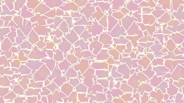 Seamless pattern of glowing organic shards on pink background