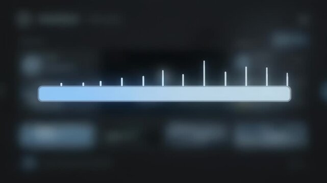 Medium shot of a digital timeline highlighting midroll ad insertion points on a VOD streaming interface with blurred background controls and playback elements.