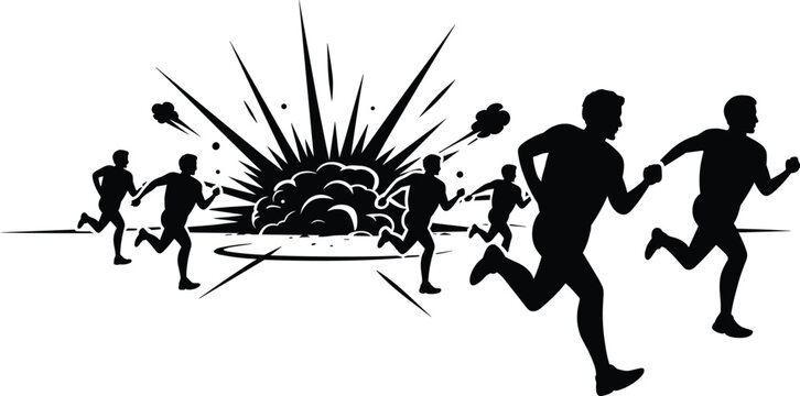 Collection of various children silhouettes playing sports and building blocks representing childhood activities physical development and early education isolated on white background.