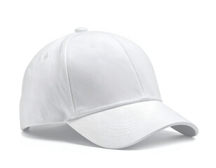 Fototapeta premium A plain white baseball cap, pristine and unadorned