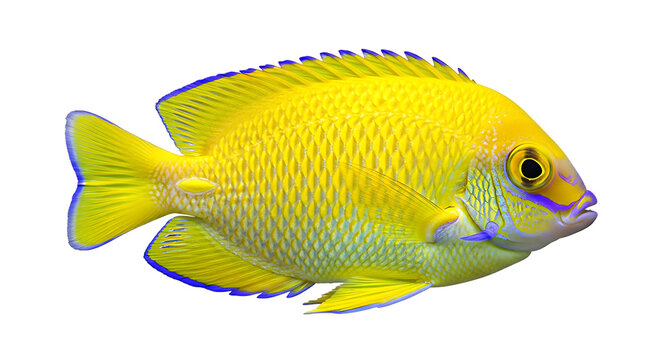 Vibrant yellowtail snapper swimming gracefully in clear water