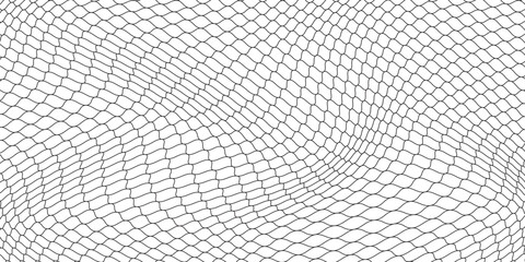 Fishing or soccer net. Repeated hexagon pattern. Black wired mesh texture isolated on white background. Metallic or fabric fence, cage or lattice structure. Vector graphic Illustration. © anwar