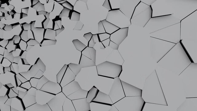 surface cracks and breaks falling down pieces, for title and logo template voronoi, blue black